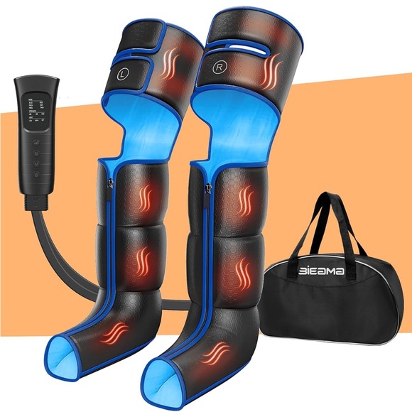 Black and Blue Leg Massager with Heat - Picture 1 of 3